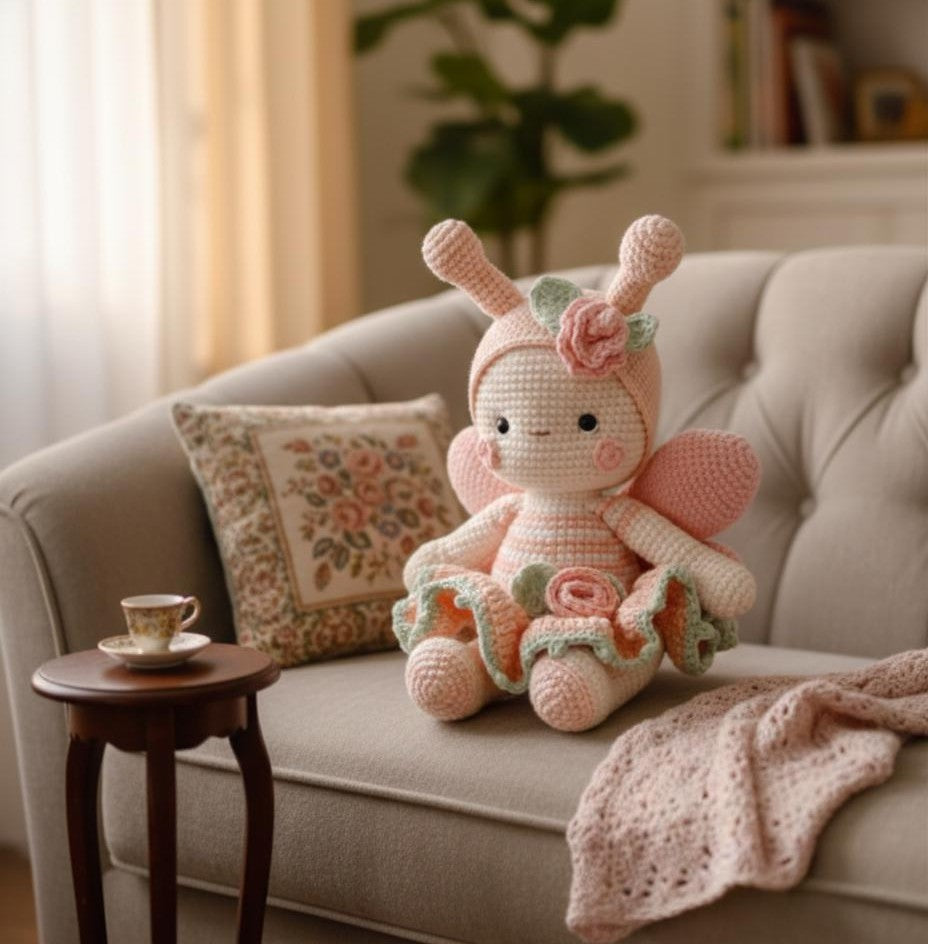 Handmade Crochet Butterfly Plush Toy