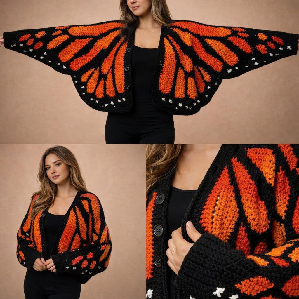 Crochet Monarch Butterfly Cardigan Pattern