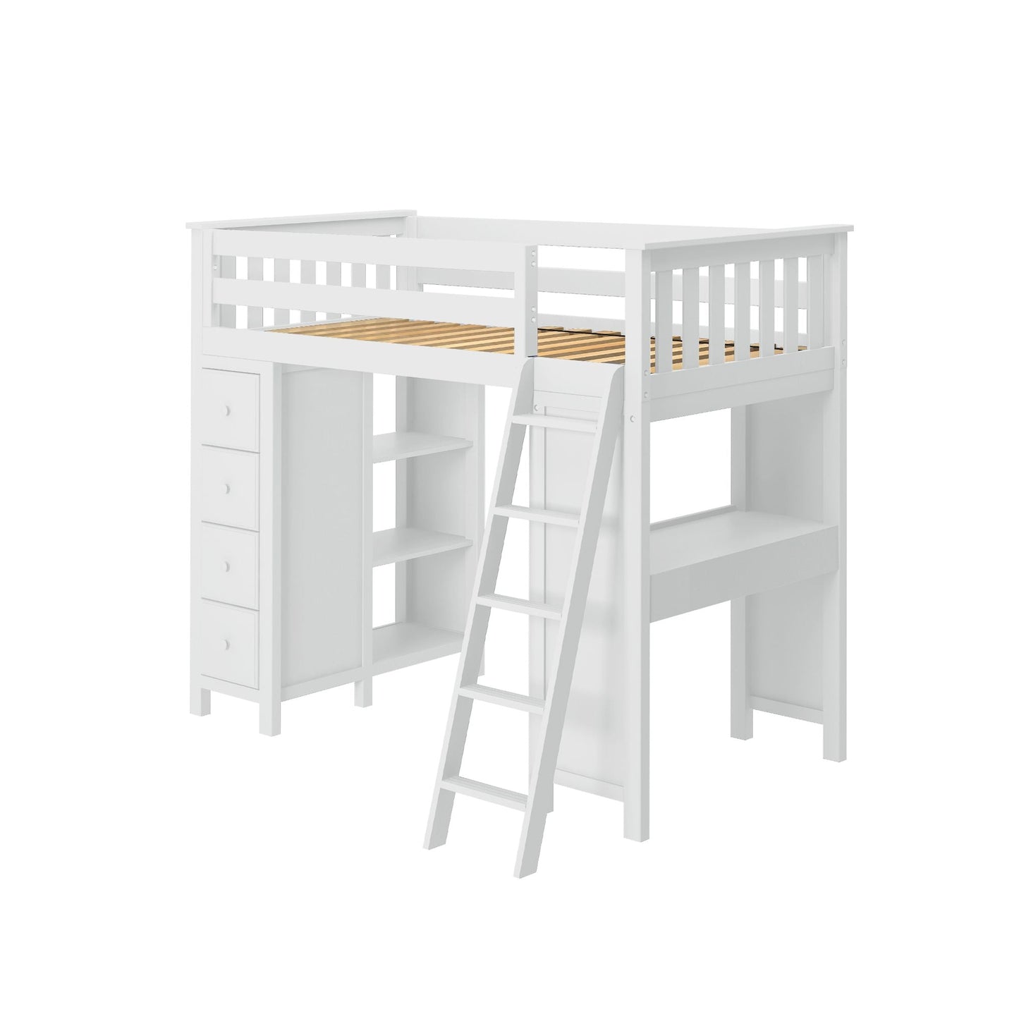 Ambire - High Loft Bed With Ladder, Desk And Storage