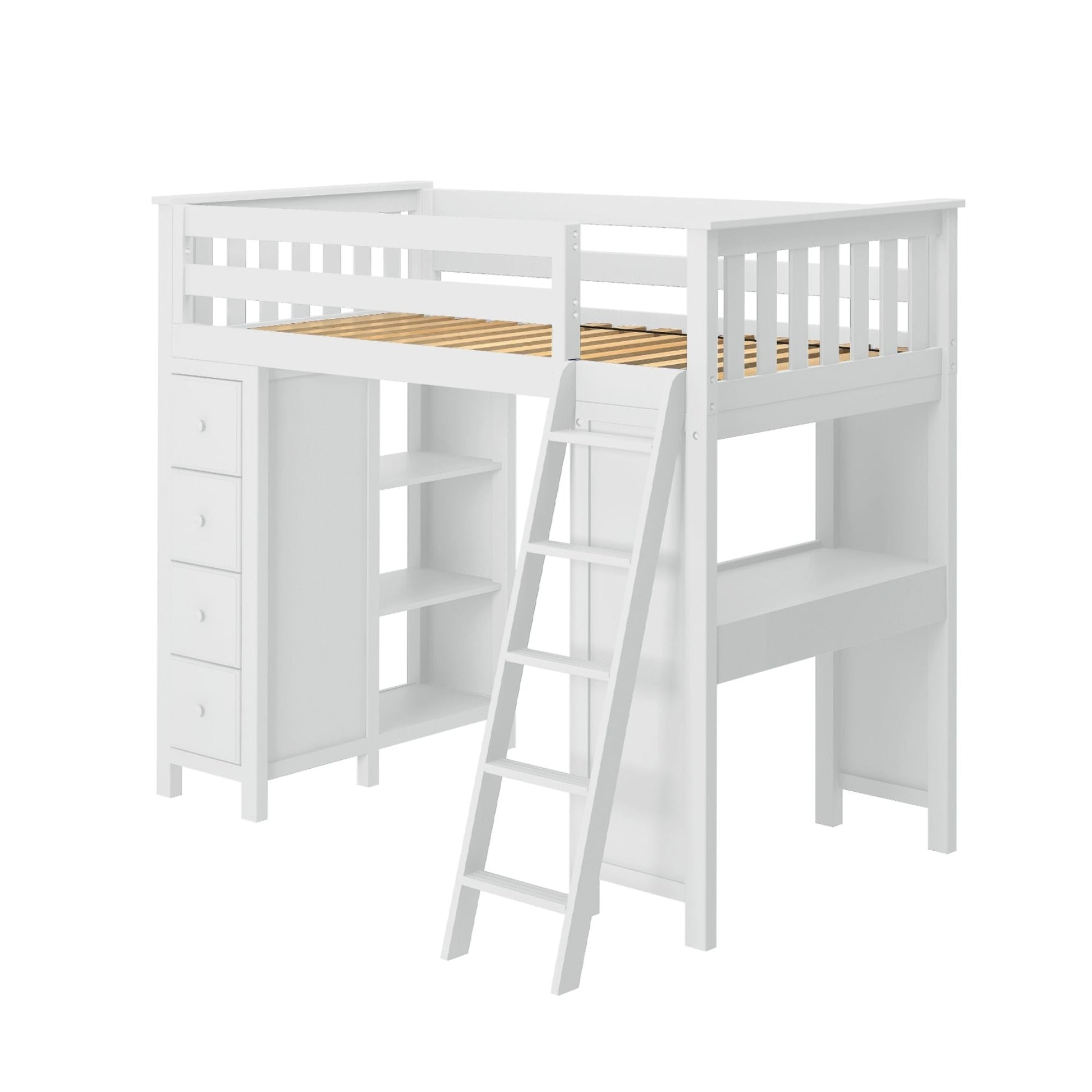 Ambire - High Loft Bed With Ladder, Desk And Storage