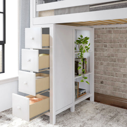 Ambire - High Loft Bed With Ladder, Desk And Storage
