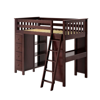 Ambire - High Loft Bed With Ladder, Desk And Storage