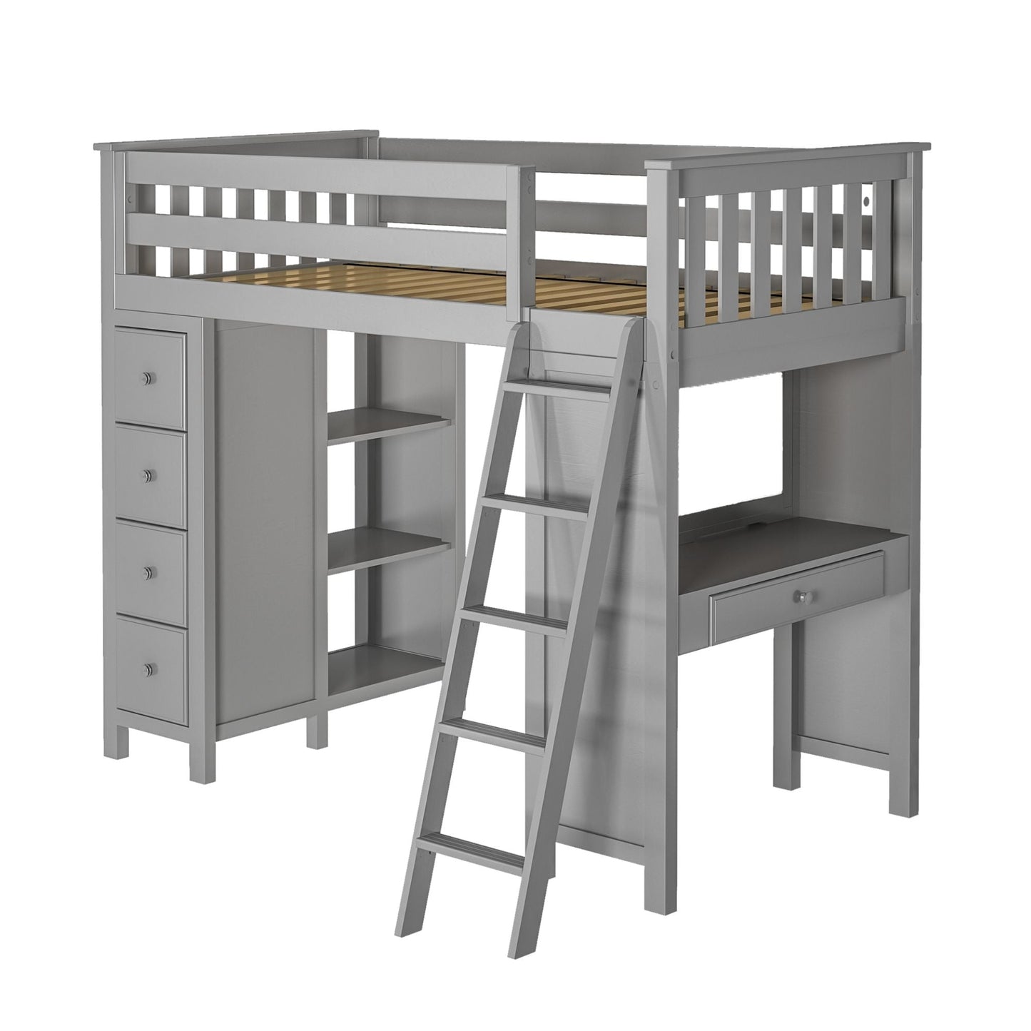 Ambire - High Loft Bed With Ladder, Desk And Storage