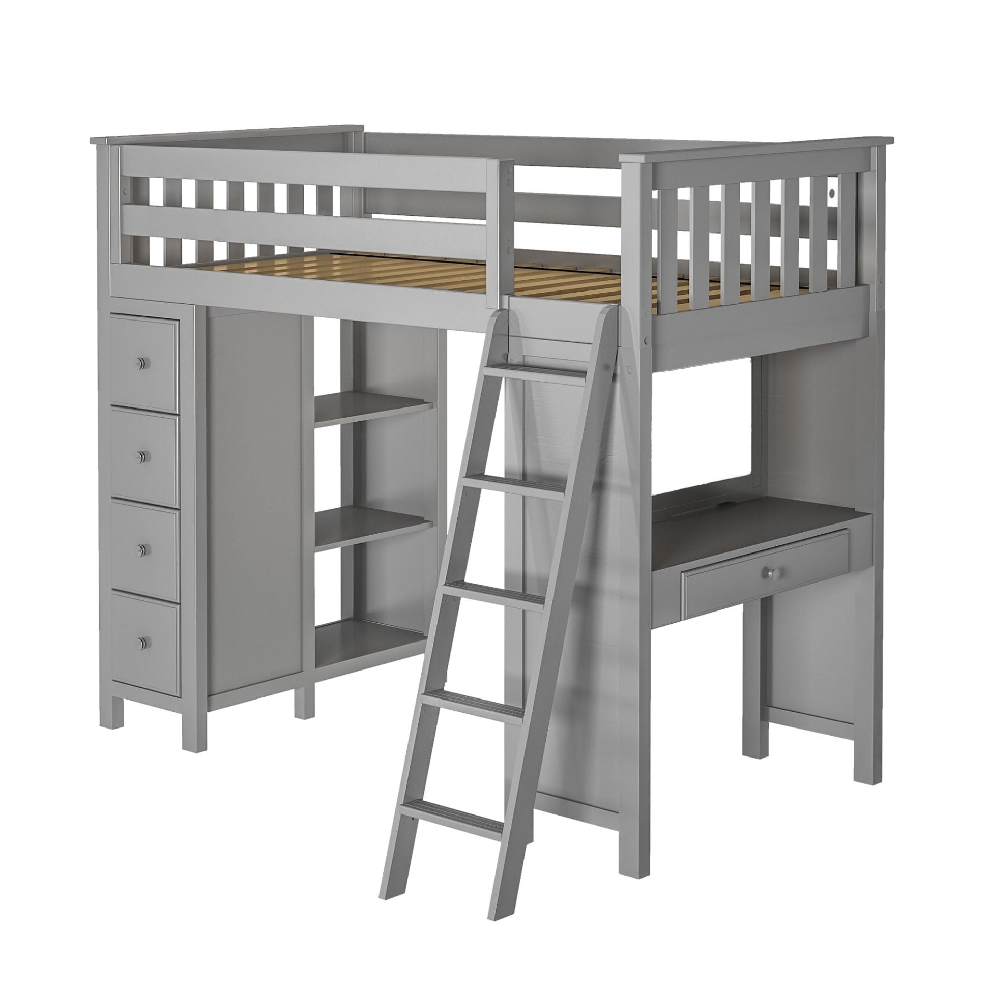 Ambire - High Loft Bed With Ladder, Desk And Storage
