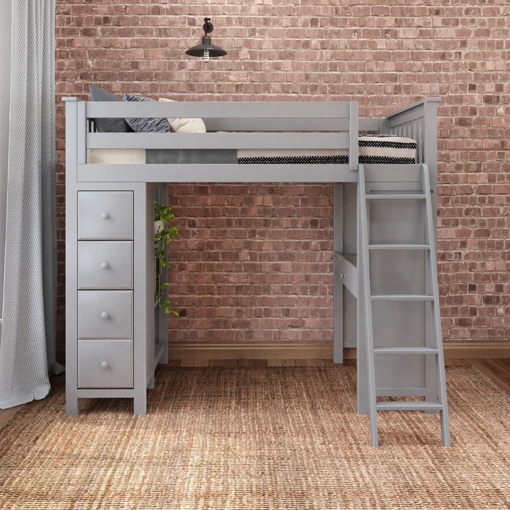 Ambire - High Loft Bed With Ladder, Desk And Storage
