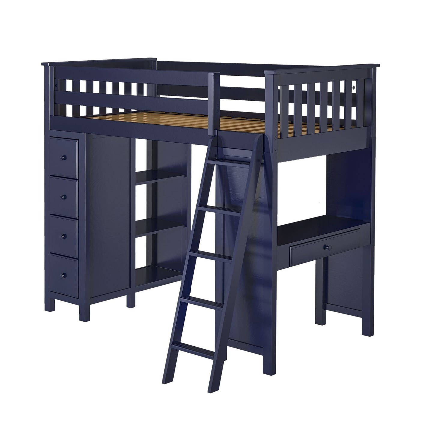 Ambire - High Loft Bed With Ladder, Desk And Storage