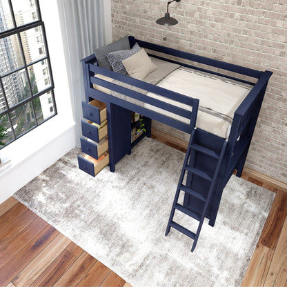 Ambire - High Loft Bed With Ladder, Desk And Storage