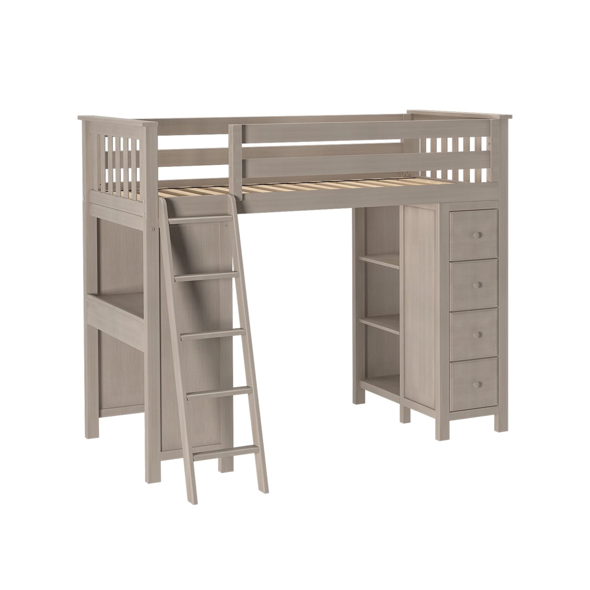 Ambire - High Loft Bed With Ladder, Desk And Storage