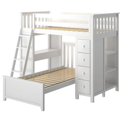 Ambire - L-Shaped Bunk Bed with Integrated Desk and Storage