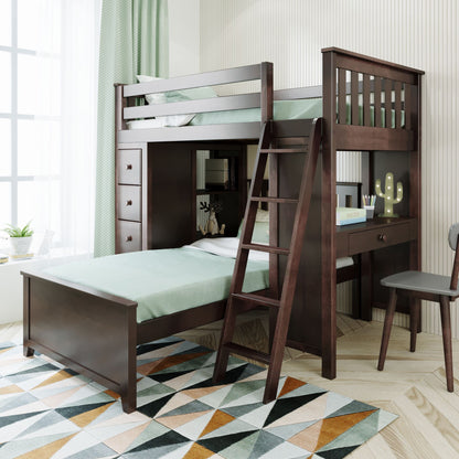 Ambire - L-Shaped Bunk Bed with Integrated Desk and Storage