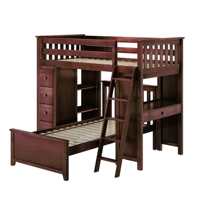 Ambire - L-Shaped Bunk Bed with Integrated Desk and Storage