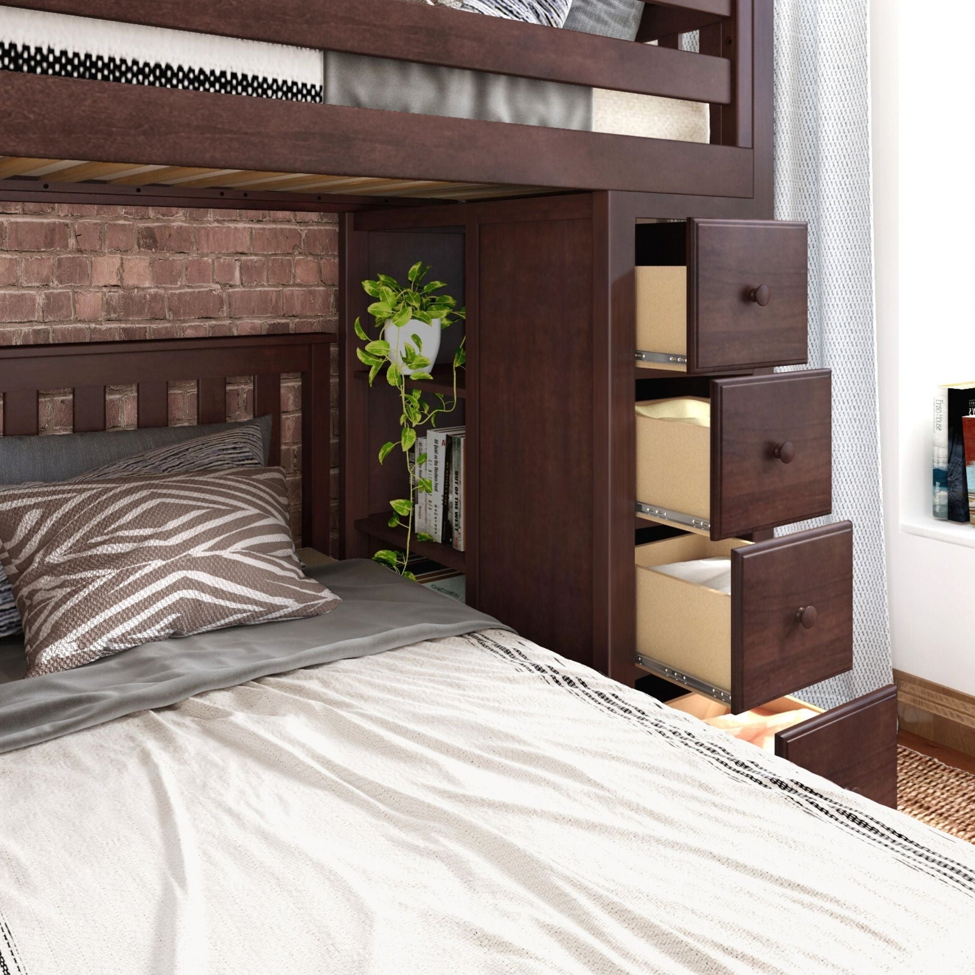 Ambire - L-Shaped Bunk Bed with Integrated Desk and Storage