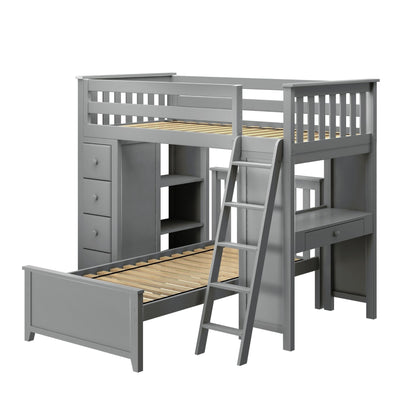 Ambire - L-Shaped Bunk Bed with Integrated Desk and Storage