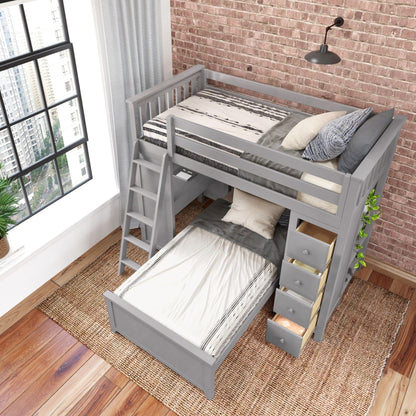 Ambire - L-Shaped Bunk Bed with Integrated Desk and Storage