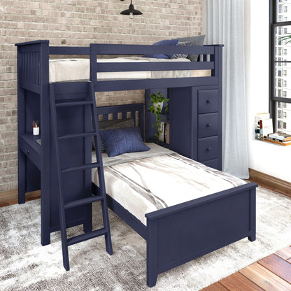 Ambire - L-Shaped Bunk Bed with Integrated Desk and Storage