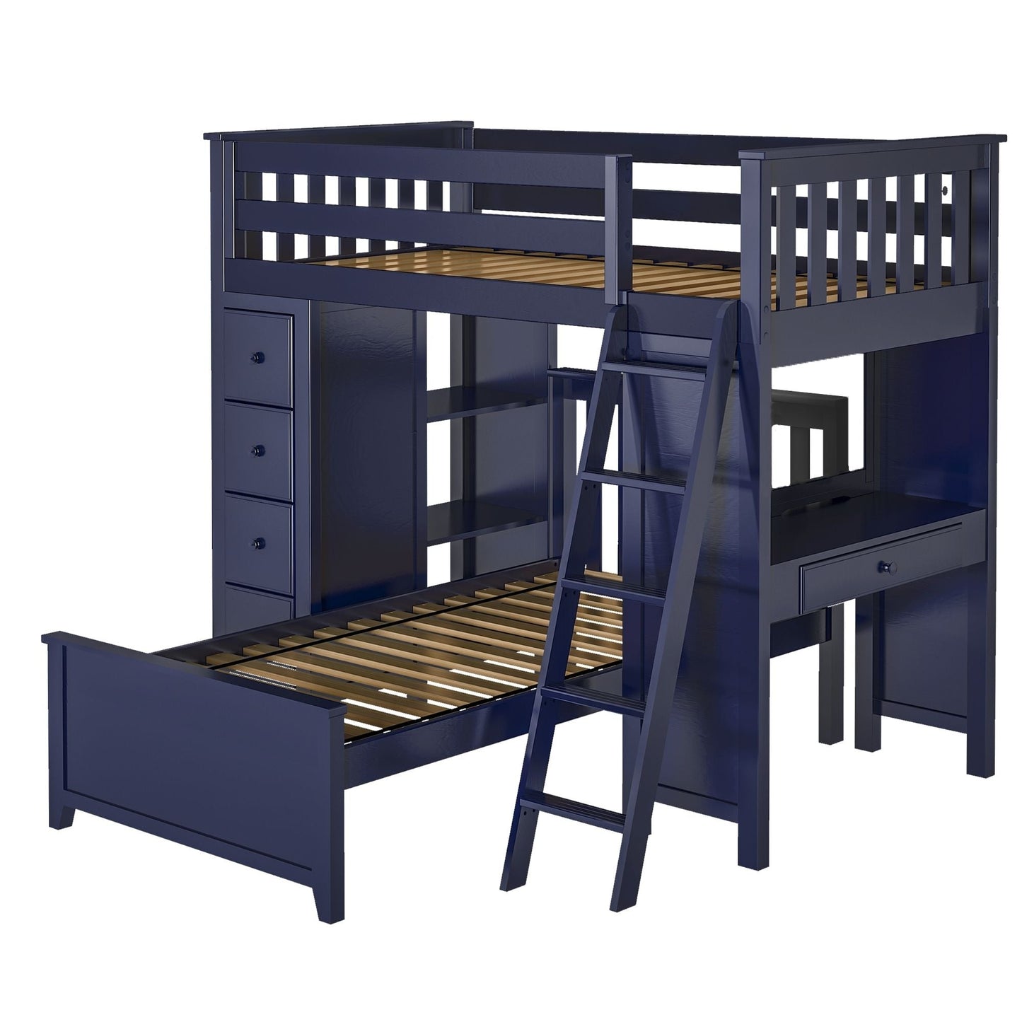 Ambire - L-Shaped Bunk Bed with Integrated Desk and Storage