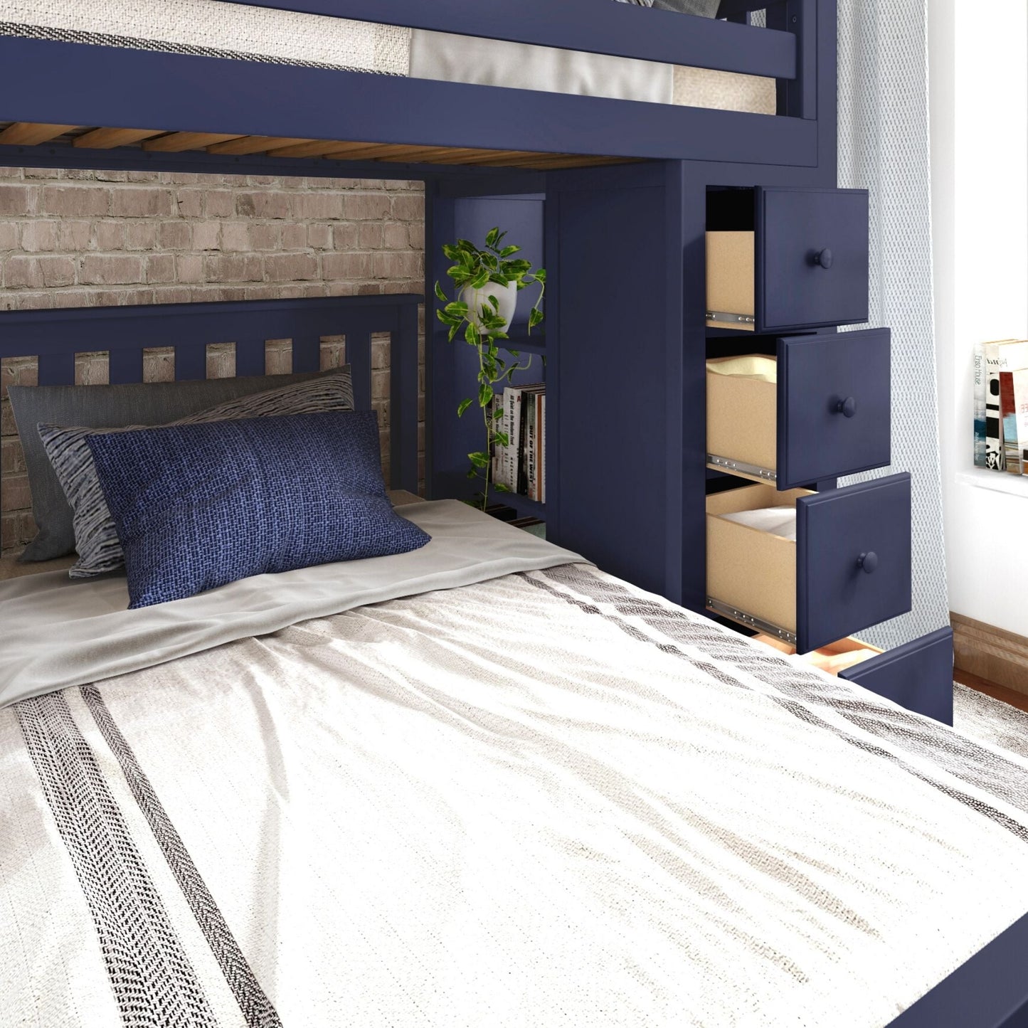 Ambire - L-Shaped Bunk Bed with Integrated Desk and Storage