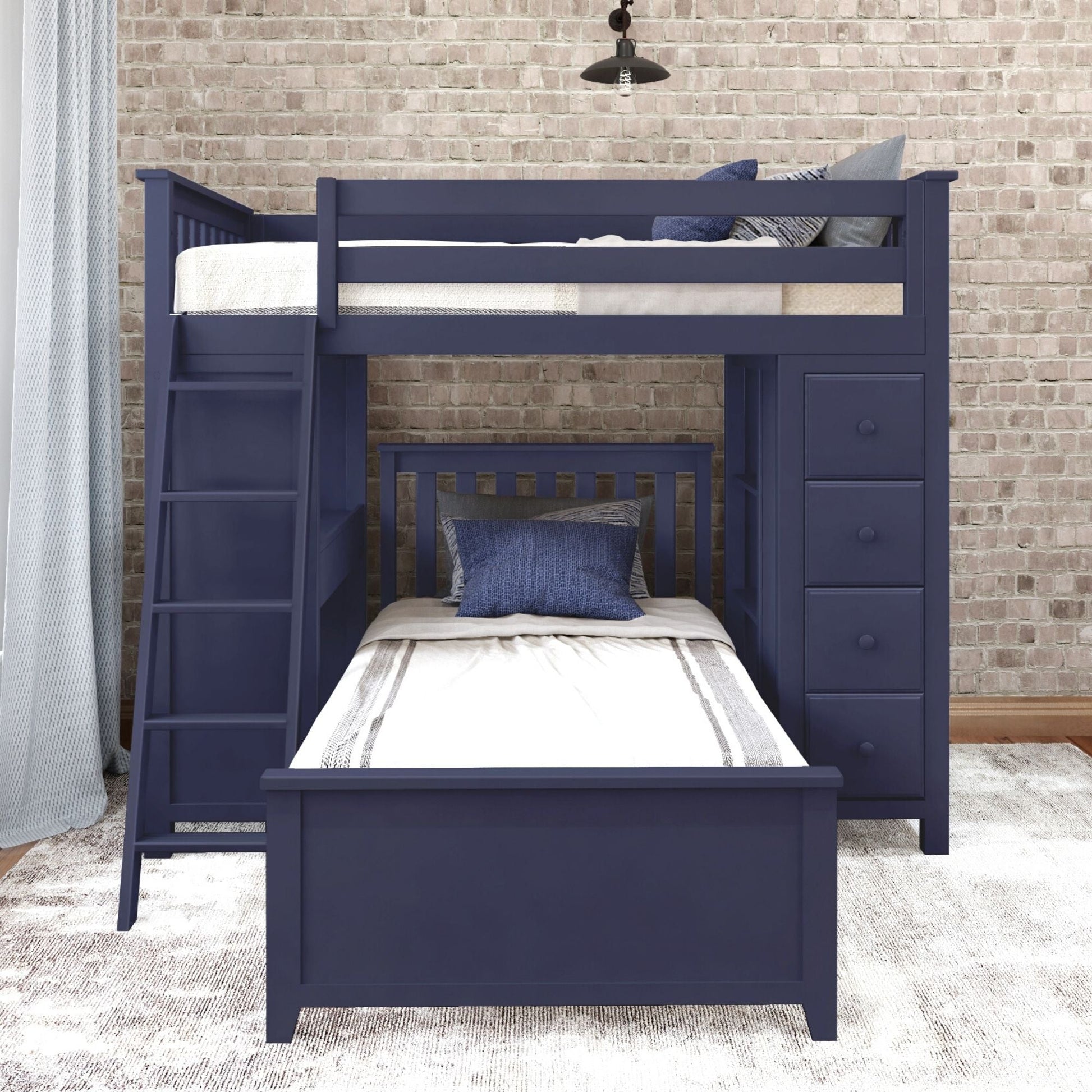 Ambire - L-Shaped Bunk Bed with Integrated Desk and Storage