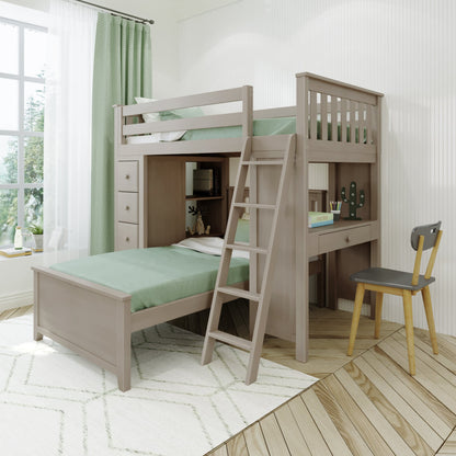 Ambire - L-Shaped Bunk Bed with Integrated Desk and Storage