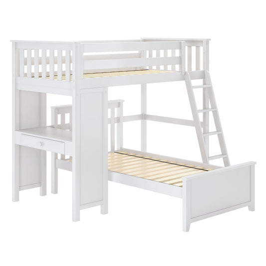 Ambire - Twin Over Twin L-Shaped Bunk Bed with Built-in Desk