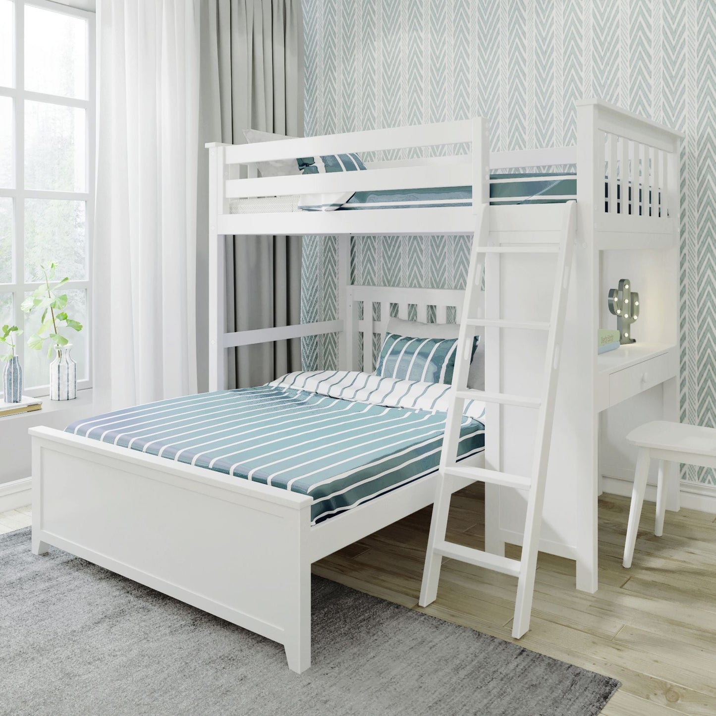 Ambire - L-Shaped Twin Over Full Bunk Bed with Desk