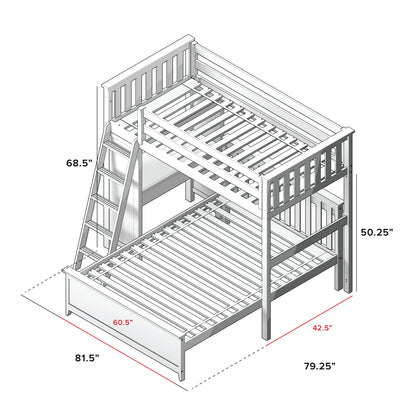 Ambire - L-Shaped Twin Over Full Bunk Bed with Desk