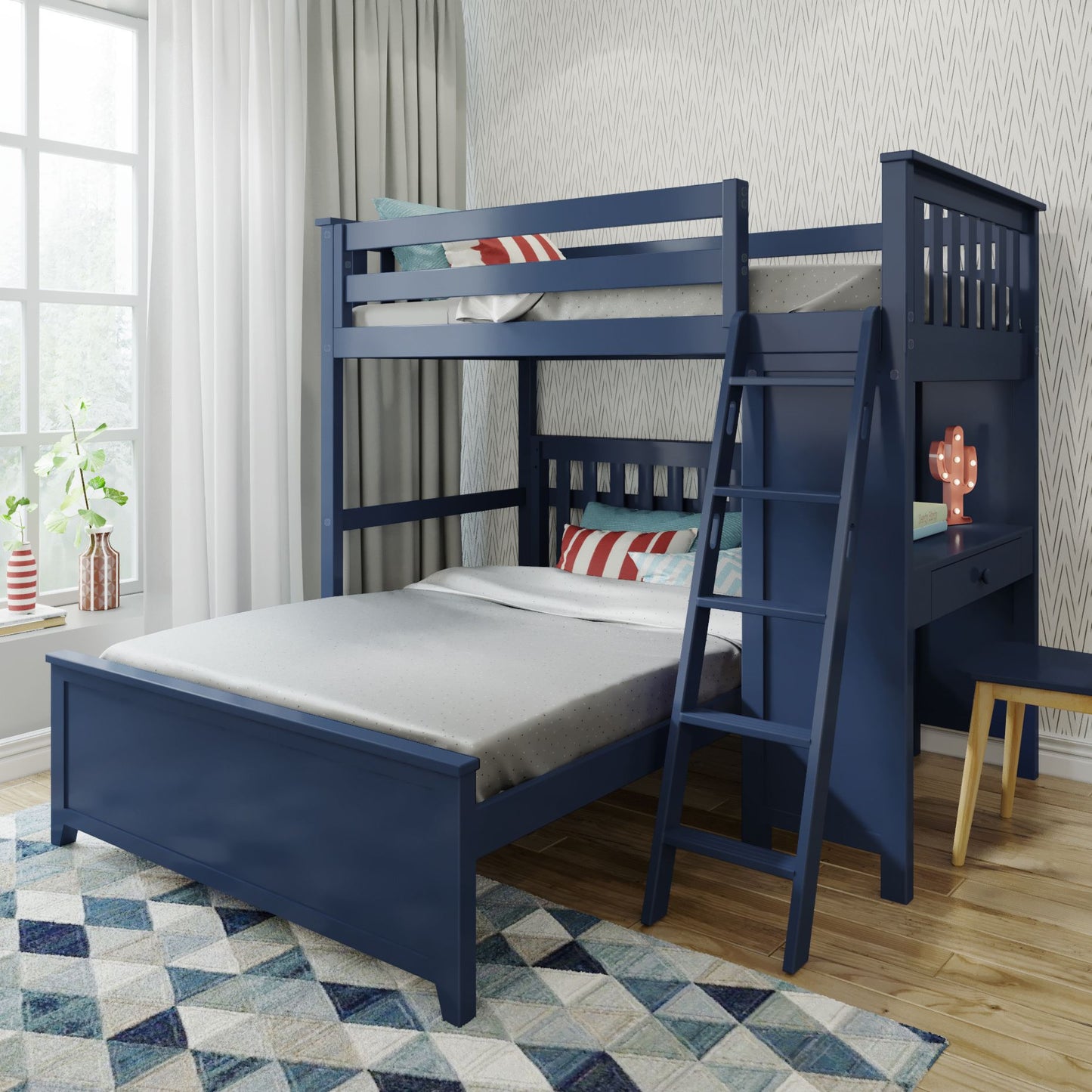 Ambire - L-Shaped Twin Over Full Bunk Bed with Desk