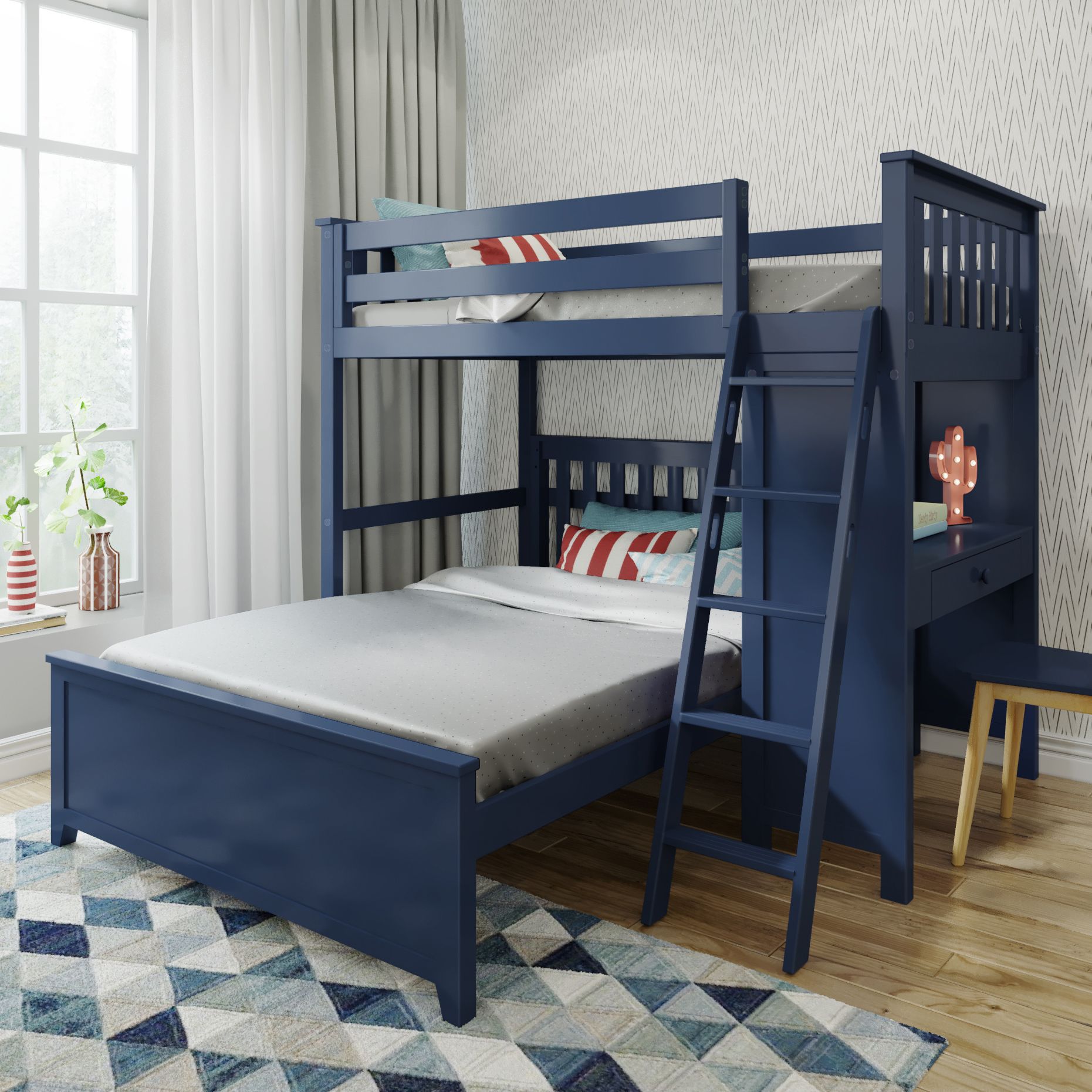 Ambire - L-Shaped Twin Over Full Bunk Bed with Desk