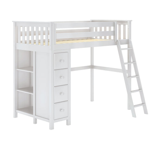 Ambire - Twin High Loft Bed With Integrated Storage Tower
