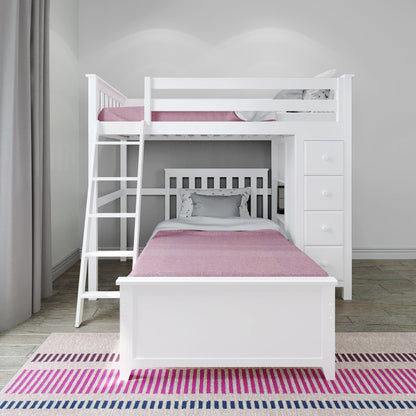 Ambire - Twin Over Twin L-Shaped Bunk Bed with Storage Tower