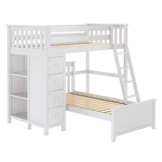 Ambire - Twin Over Twin L-Shaped Bunk Bed with Storage Tower