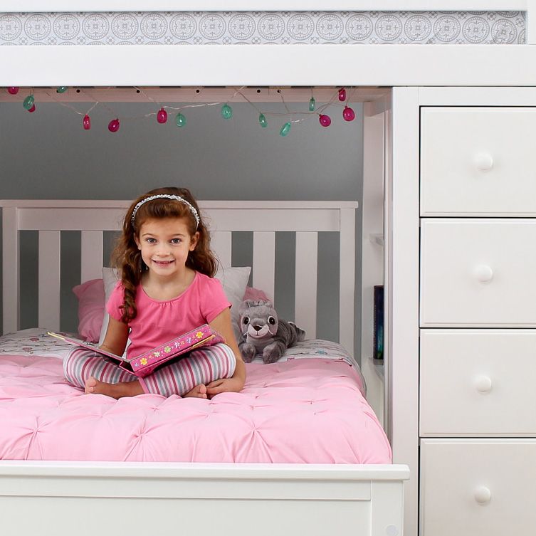 Ambire - Twin Over Twin L-Shaped Bunk Bed with Storage Tower
