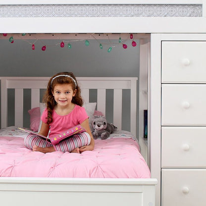 Ambire - Twin Over Twin L-Shaped Bunk Bed with Storage Tower