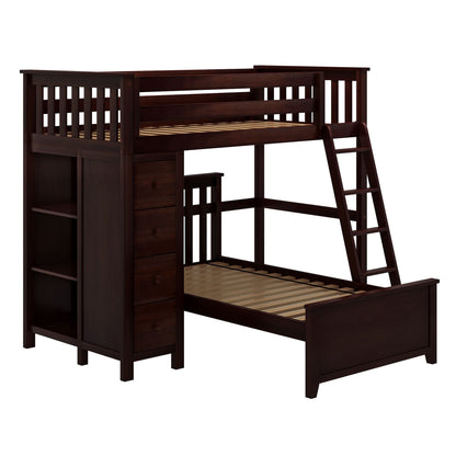 Ambire - Twin Over Twin L-Shaped Bunk Bed with Storage Tower