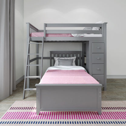 Ambire - Twin Over Twin L-Shaped Bunk Bed with Storage Tower