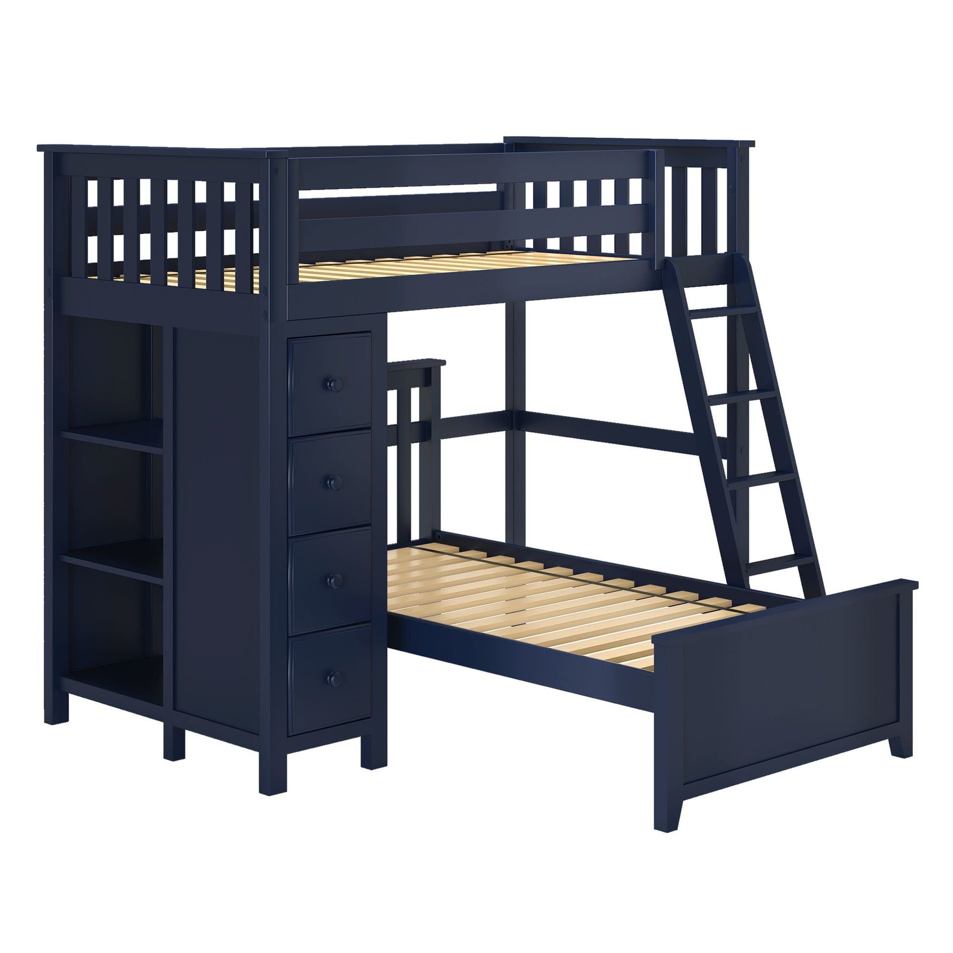 Ambire - Twin Over Twin L-Shaped Bunk Bed with Storage Tower