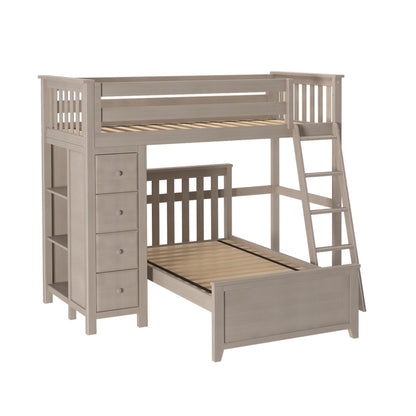 Ambire - Twin Over Twin L-Shaped Bunk Bed with Storage Tower