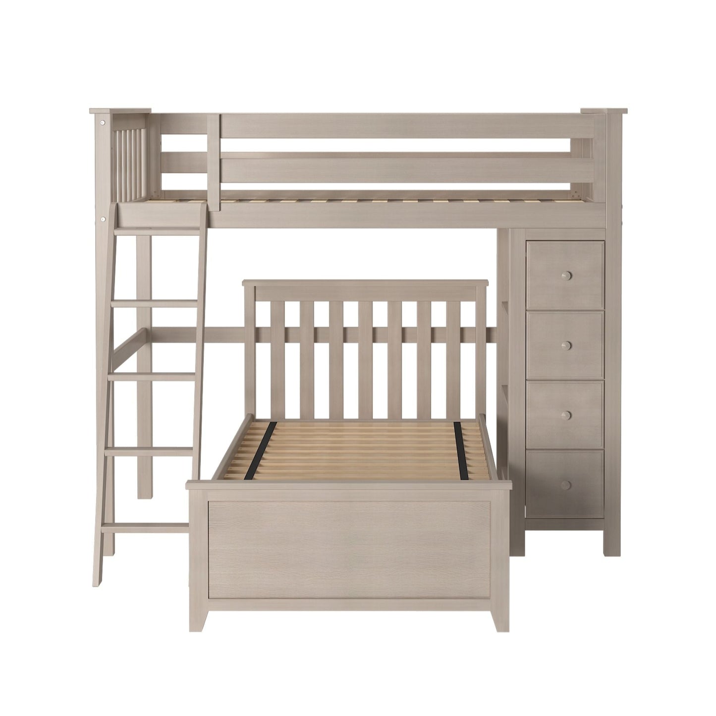 Ambire - Twin Over Twin L-Shaped Bunk Bed with Storage Tower