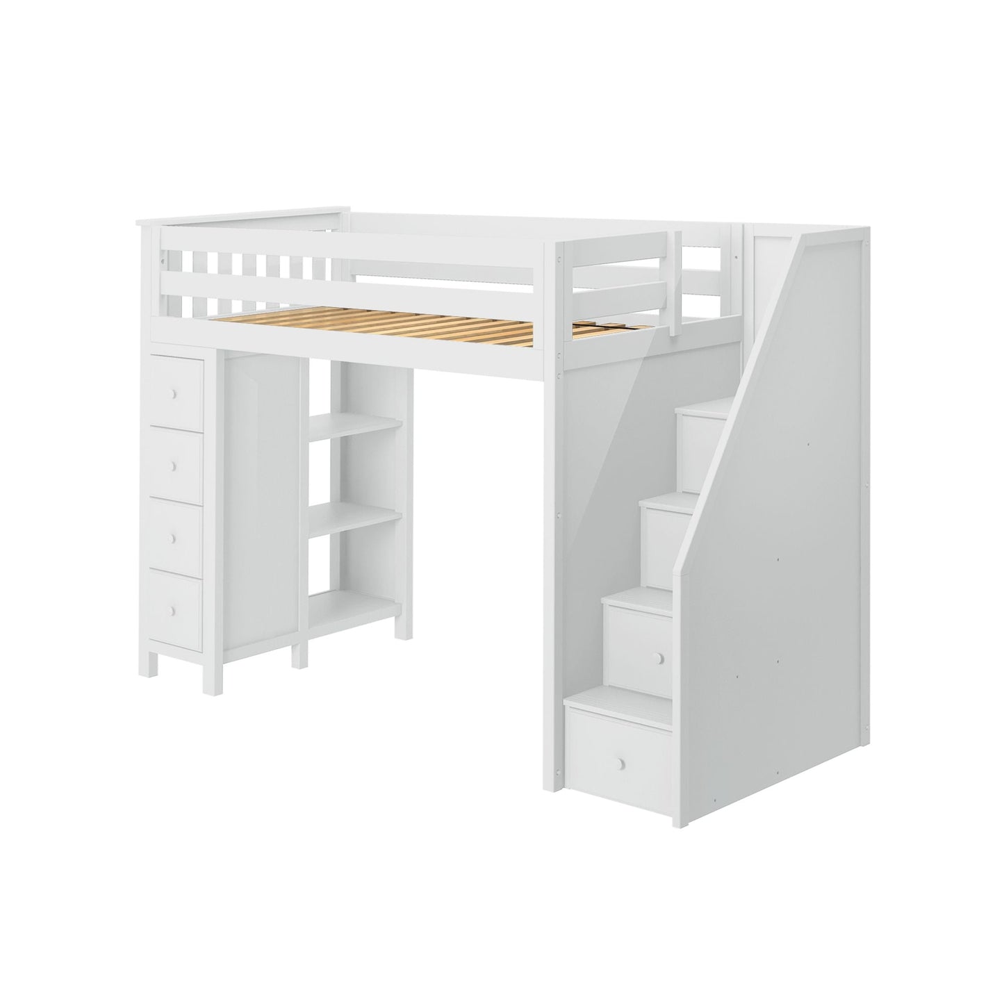 Ambire - High Loft Bed With Staircase And Storage Tower