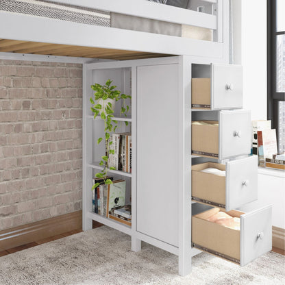 Ambire - High Loft Bed With Staircase And Storage Tower