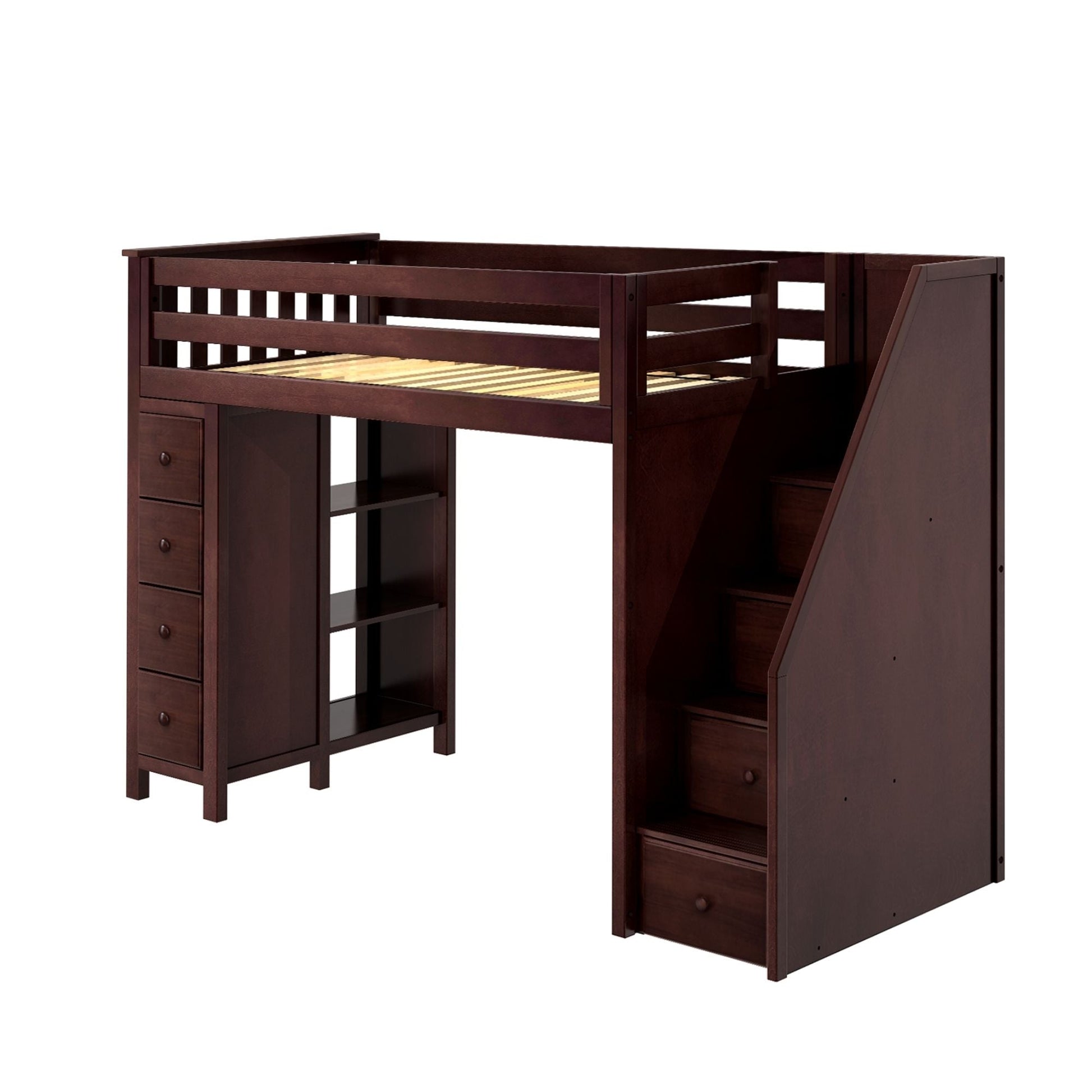 Ambire - High Loft Bed With Staircase And Storage Tower