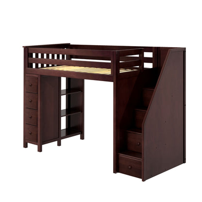 Ambire - High Loft Bed With Staircase And Storage Tower