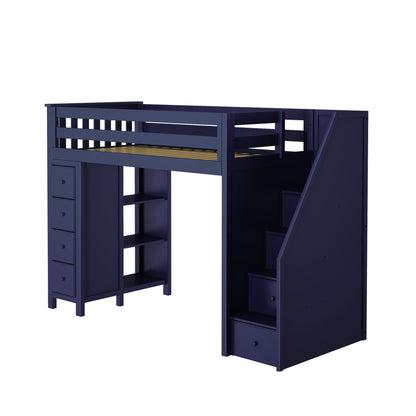 Ambire - High Loft Bed With Staircase And Storage Tower