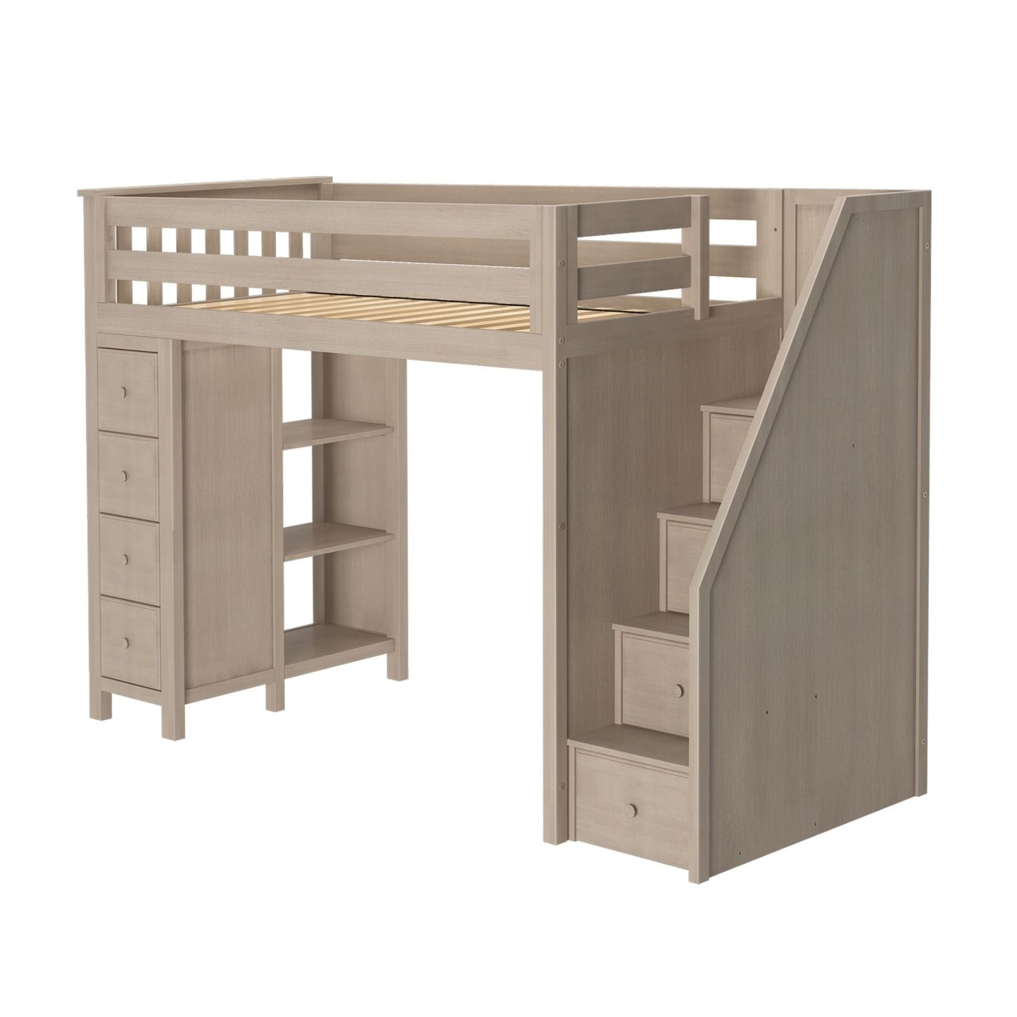 Ambire - High Loft Bed With Staircase And Storage Tower