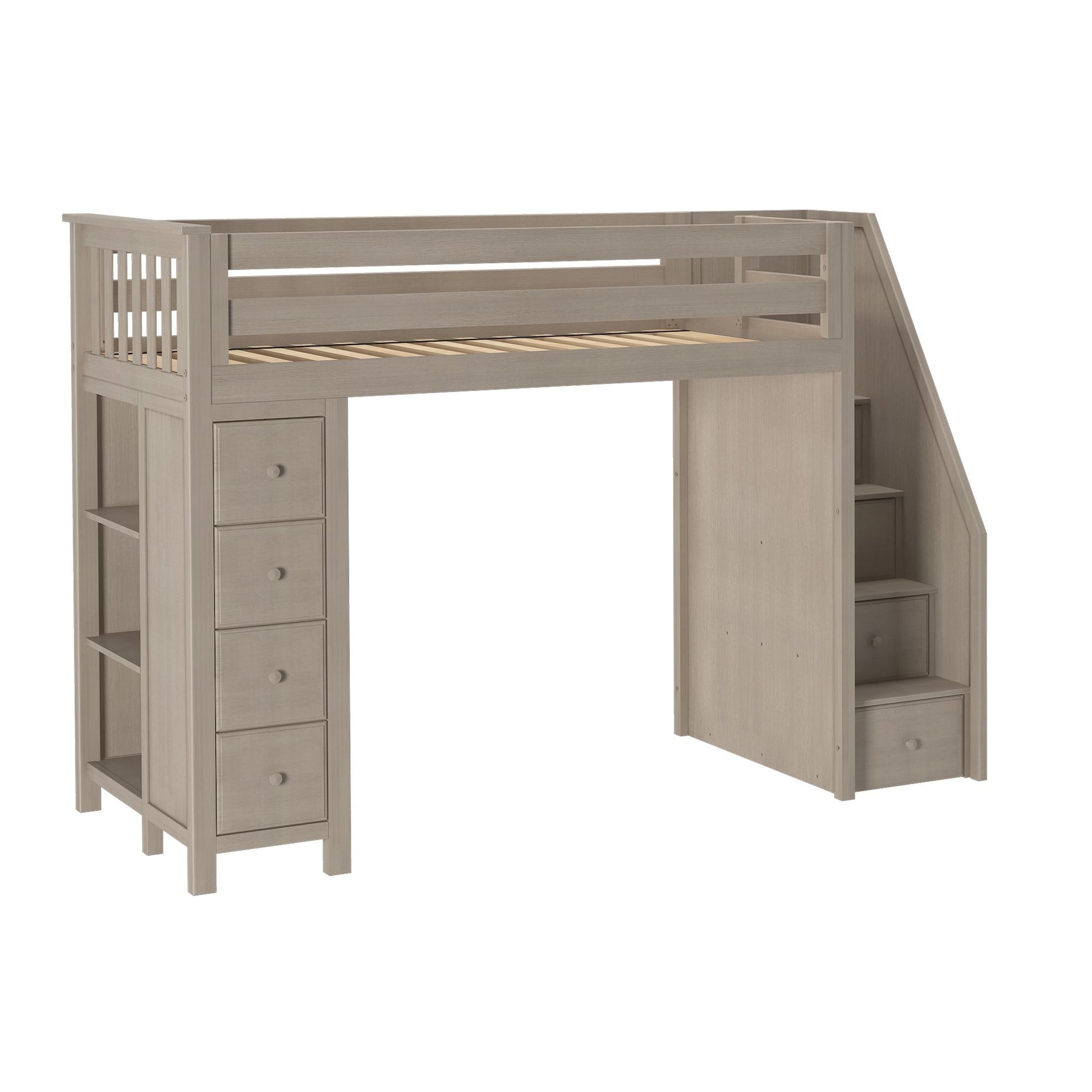 Ambire - High Loft Bed With Staircase And Storage Tower