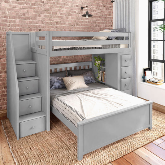 Ambire - L-Shaped Bunk Bed with Storage Staircase and Tower