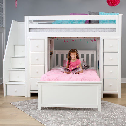 Ambire - Twin Over Twin L-Shaped Bunk Bed with Dual Storage Towers