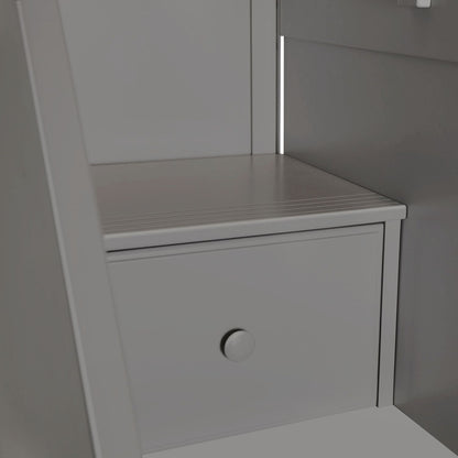 Ambire - Twin Over Twin L-Shaped Bunk Bed with Dual Storage Towers