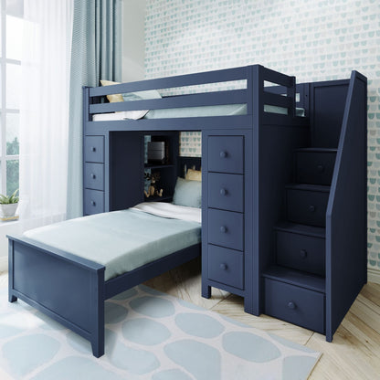 Ambire - Twin Over Twin L-Shaped Bunk Bed with Dual Storage Towers