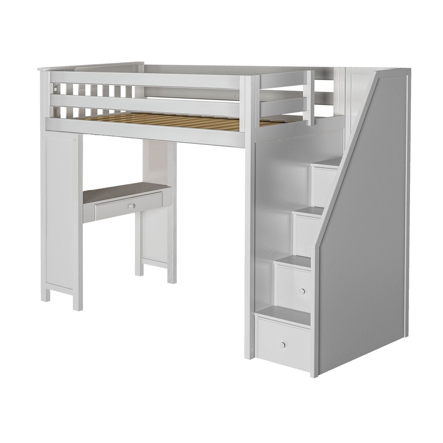 Ambire - Twin High Loft Bed With Staircase And Desk